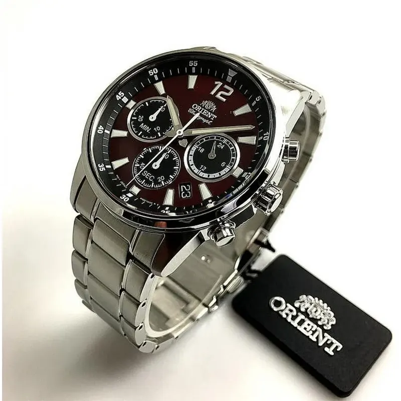 Orient Sports Chronograph Maroon Dial Men's Watch | RA-KV0004R10B